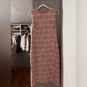 Pink Tweed Sleeveless Dress